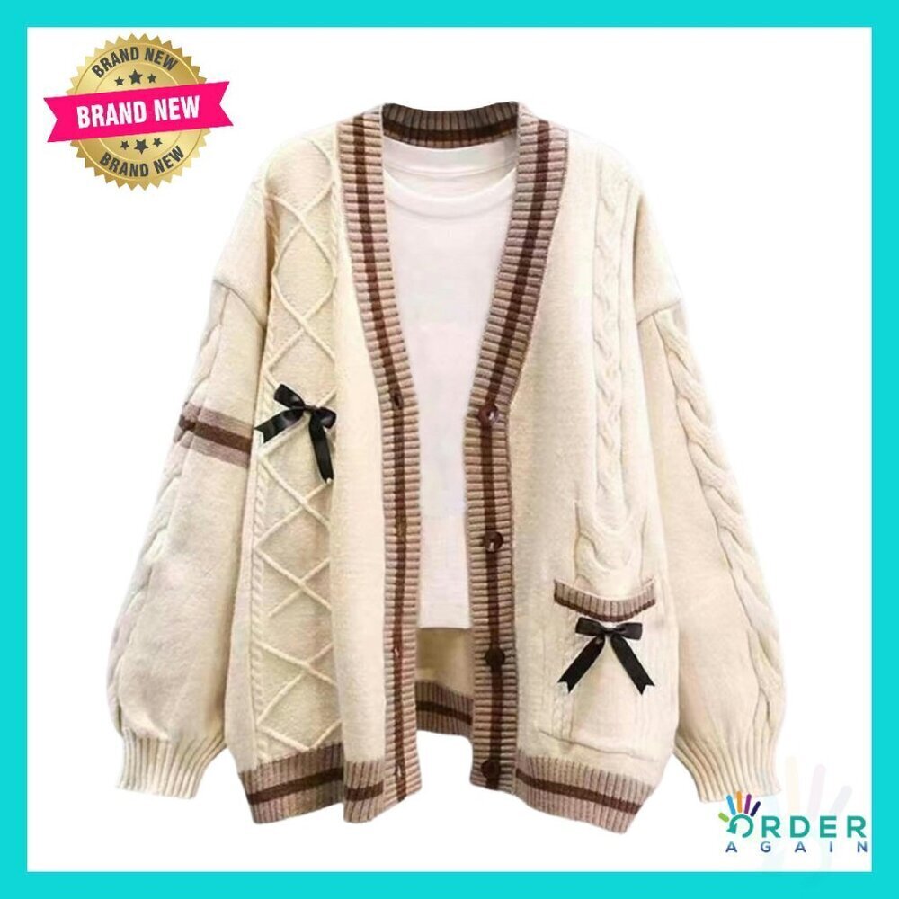 Kawaii JK School Uniform Cardigan Long Sleeve Button Up Preppy Chic Y2K